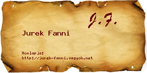 Jurek Fanni névjegykártya